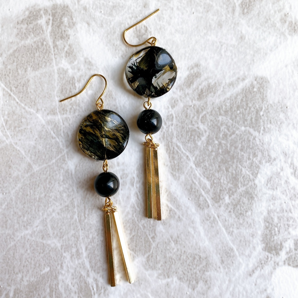 呪術廻戦 夏油傑 黒曜石モチーフピアスorイヤリング
