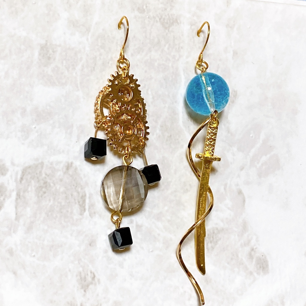 呪術廻戦 メカ丸&三輪霞 モチーフピアスorイヤリング