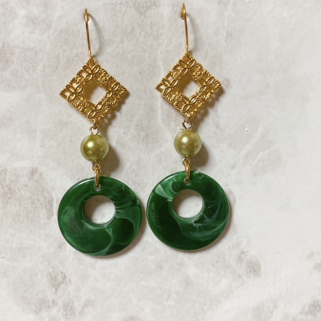 新緑と深緑 浅海と深海 オリジナルピアスorイヤリング