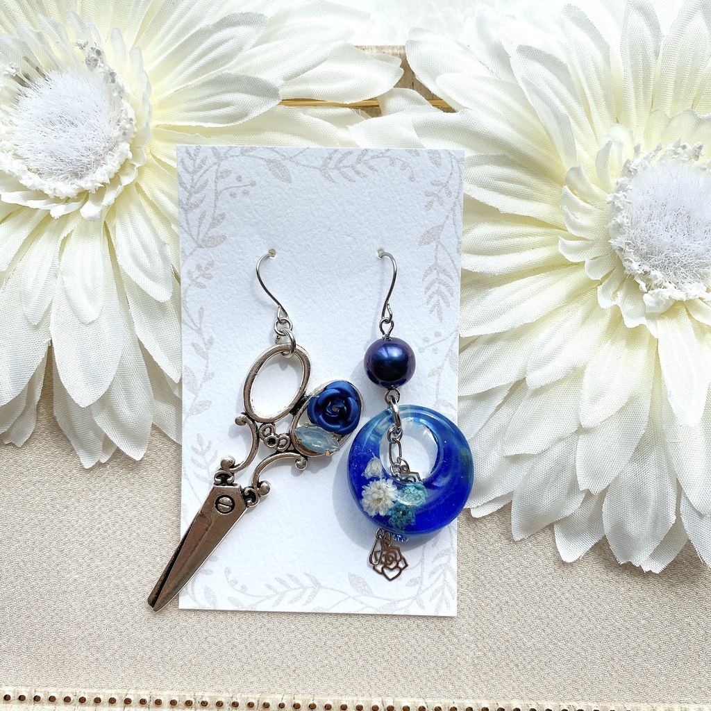 第五人格 リッパー×傭兵(青薔薇×明瞭) モチーフピアスorイヤリング ※修正ver