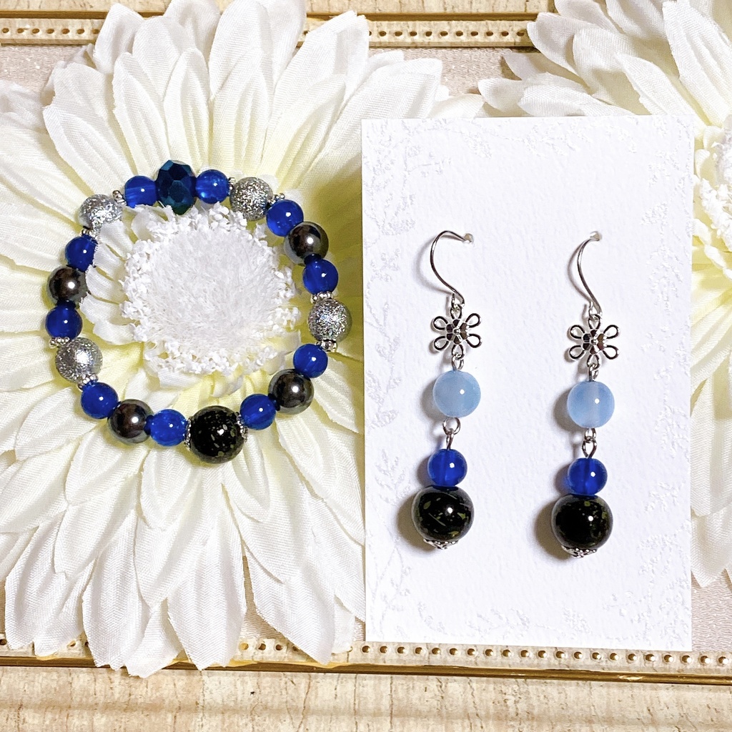 原神 ブレスレット&ピアスorイヤリングセット (ディルック、ガイア)