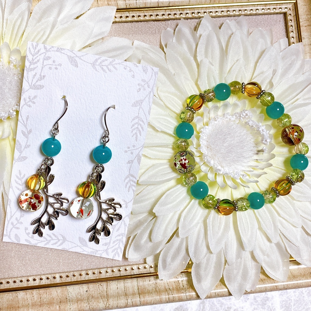 原神 ブレスレット&ピアスorイヤリングセット (魈、ウェンティ、楓原万葉)