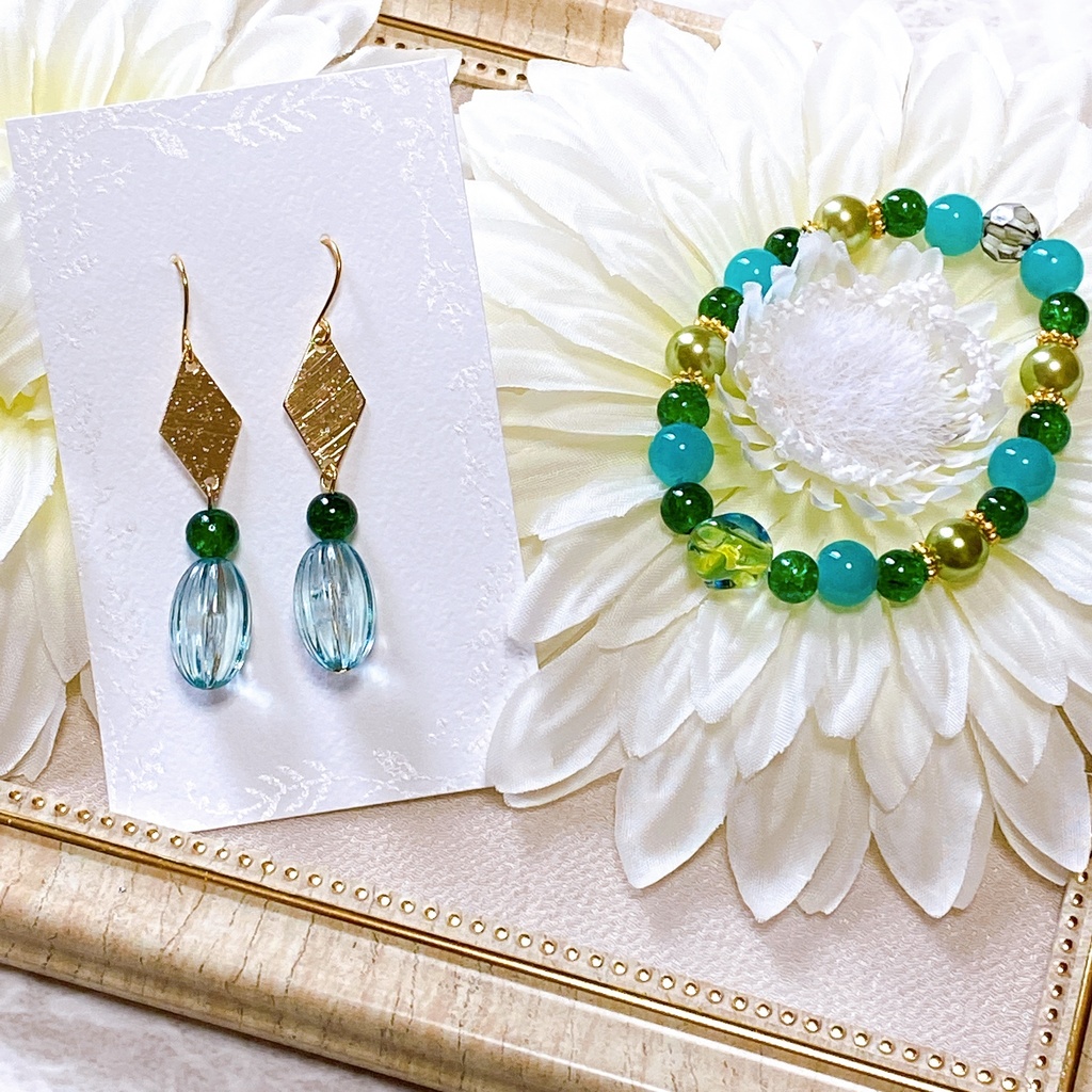 原神 ブレスレット&ピアスorイヤリングセット (魈、ウェンティ、楓原万葉)