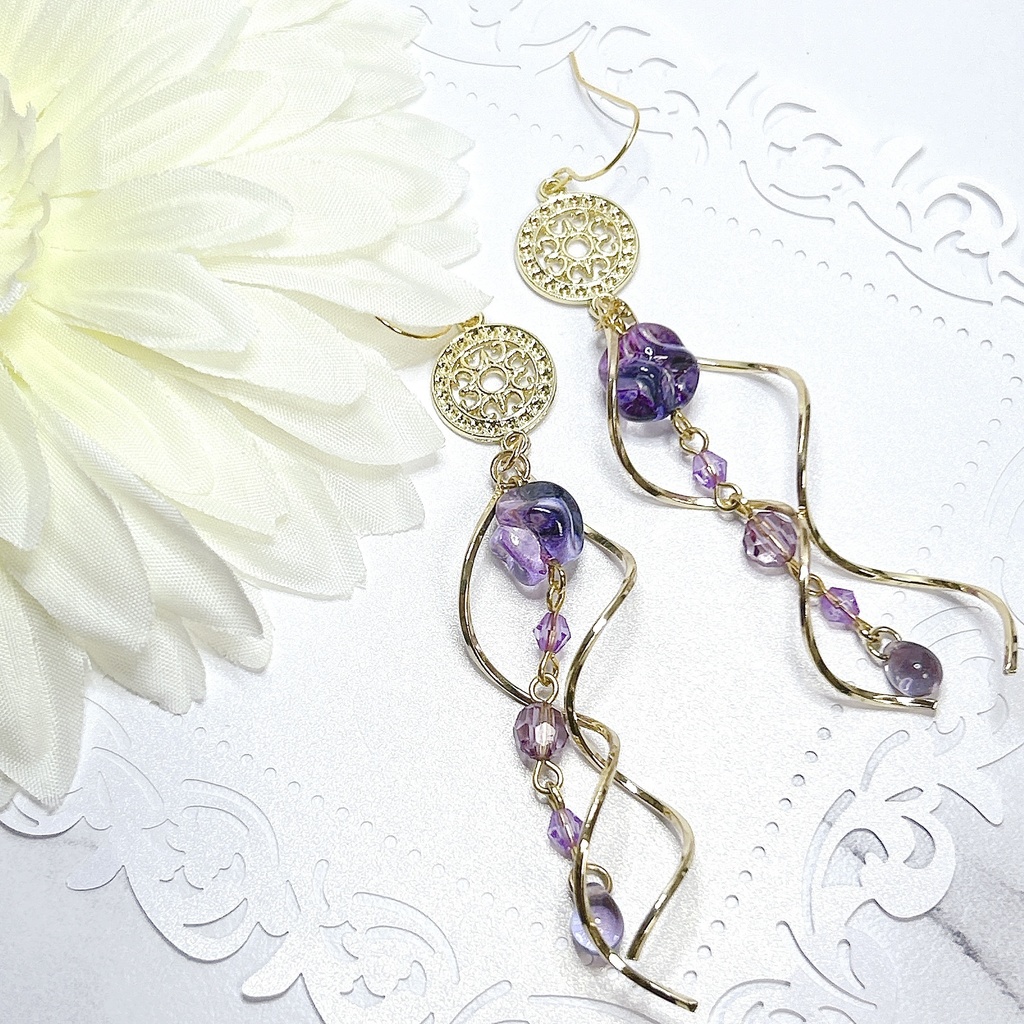 原神 雷電将軍 雷電影 モチーフピアスorイヤリング