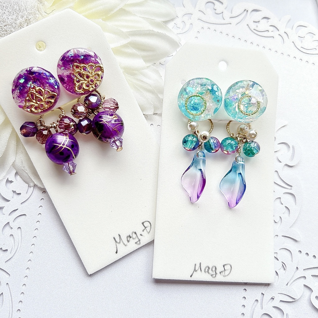 原神 稲妻 モチーフ レジンピアスorイヤリング