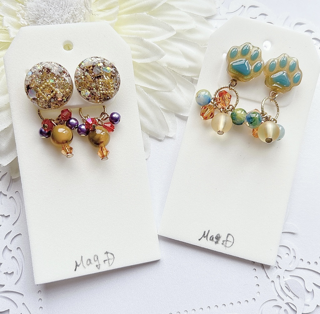 原神 稲妻 モチーフ レジンピアスorイヤリング