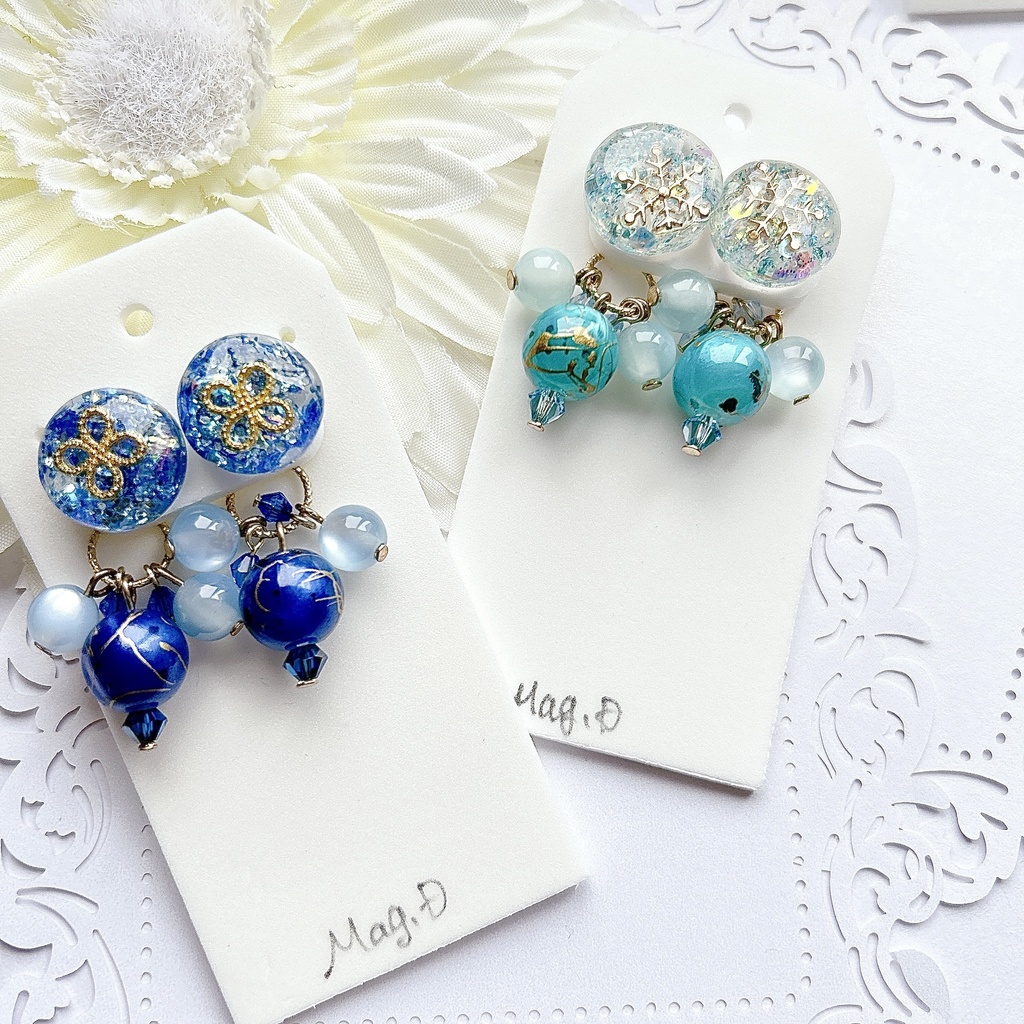 原神 稲妻 モチーフ レジンピアスorイヤリング