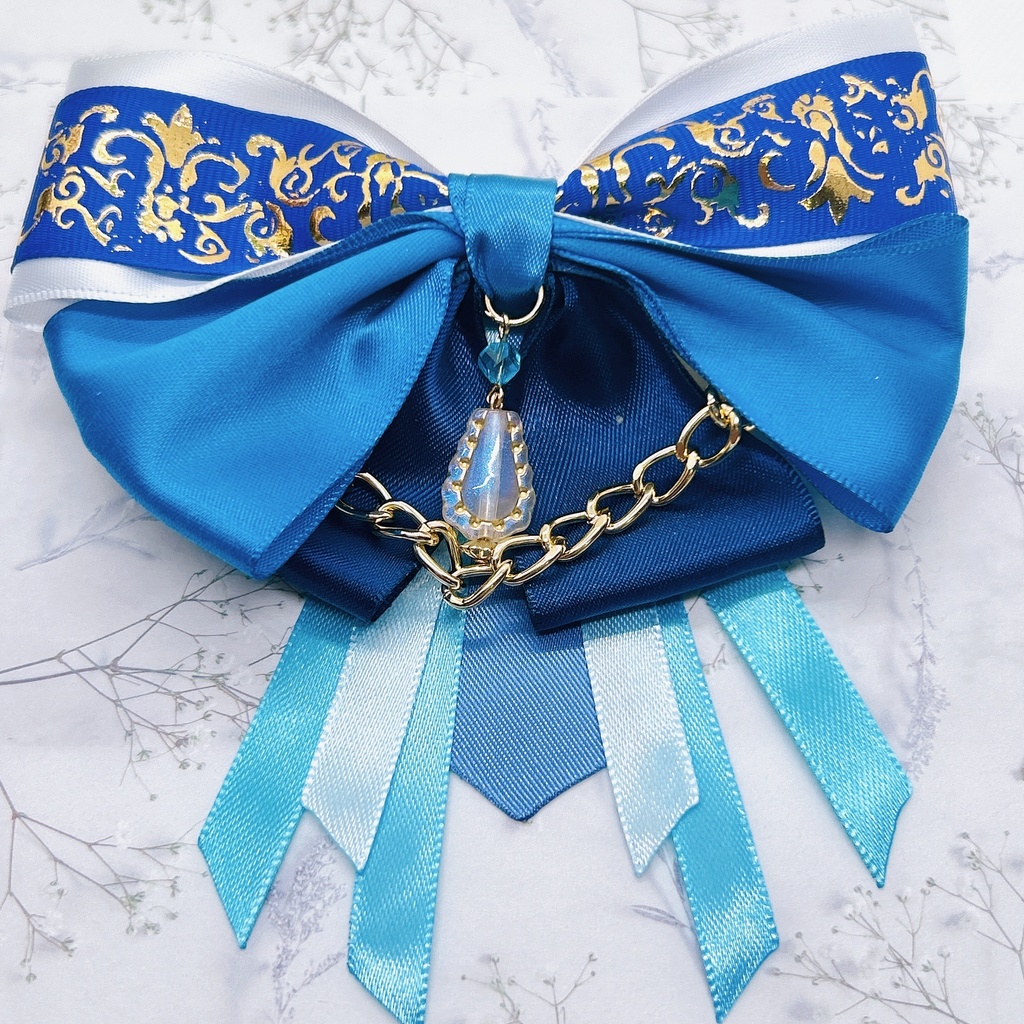 原神 リボンヘアバレッタ&バックチェーン フォンテーヌ 超神ノ叡智2024頒布品