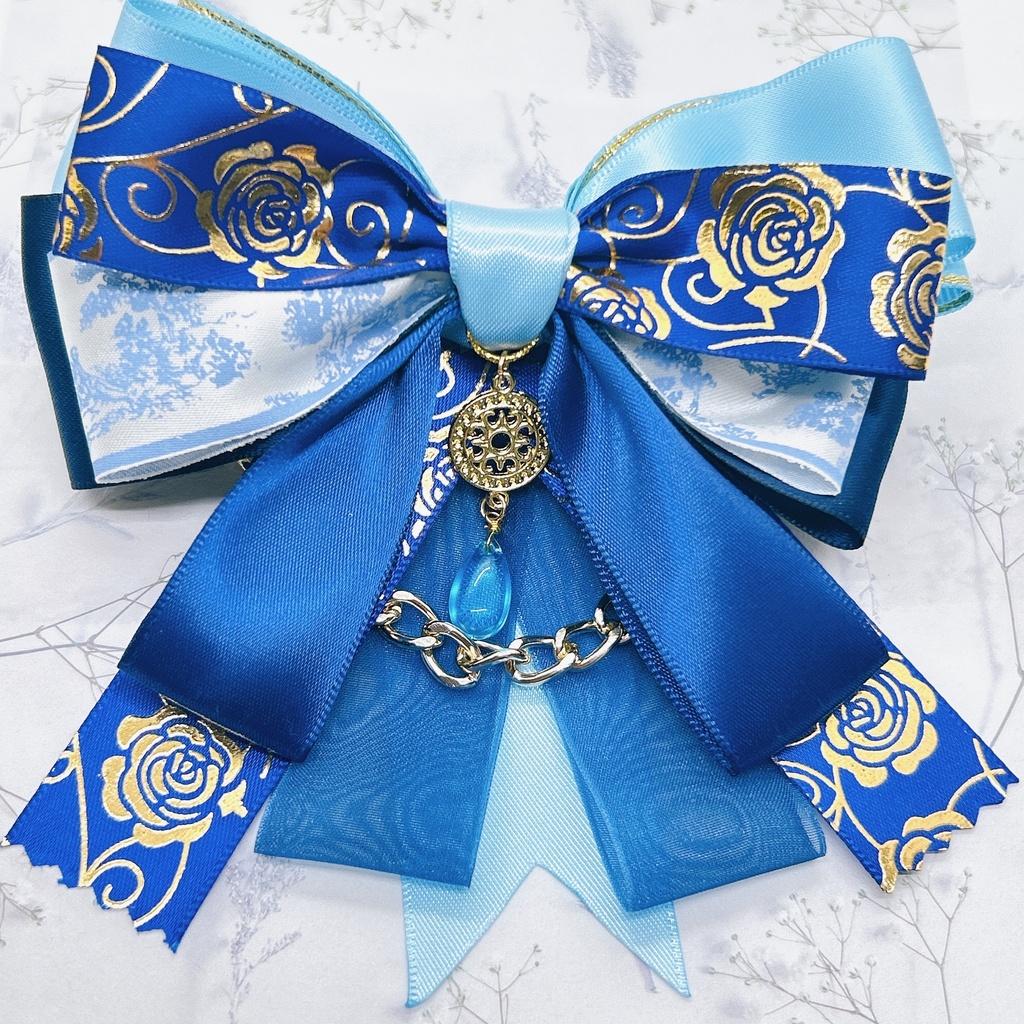 原神 リボンヘアバレッタ&バックチェーン フォンテーヌ 超神ノ叡智2024頒布品