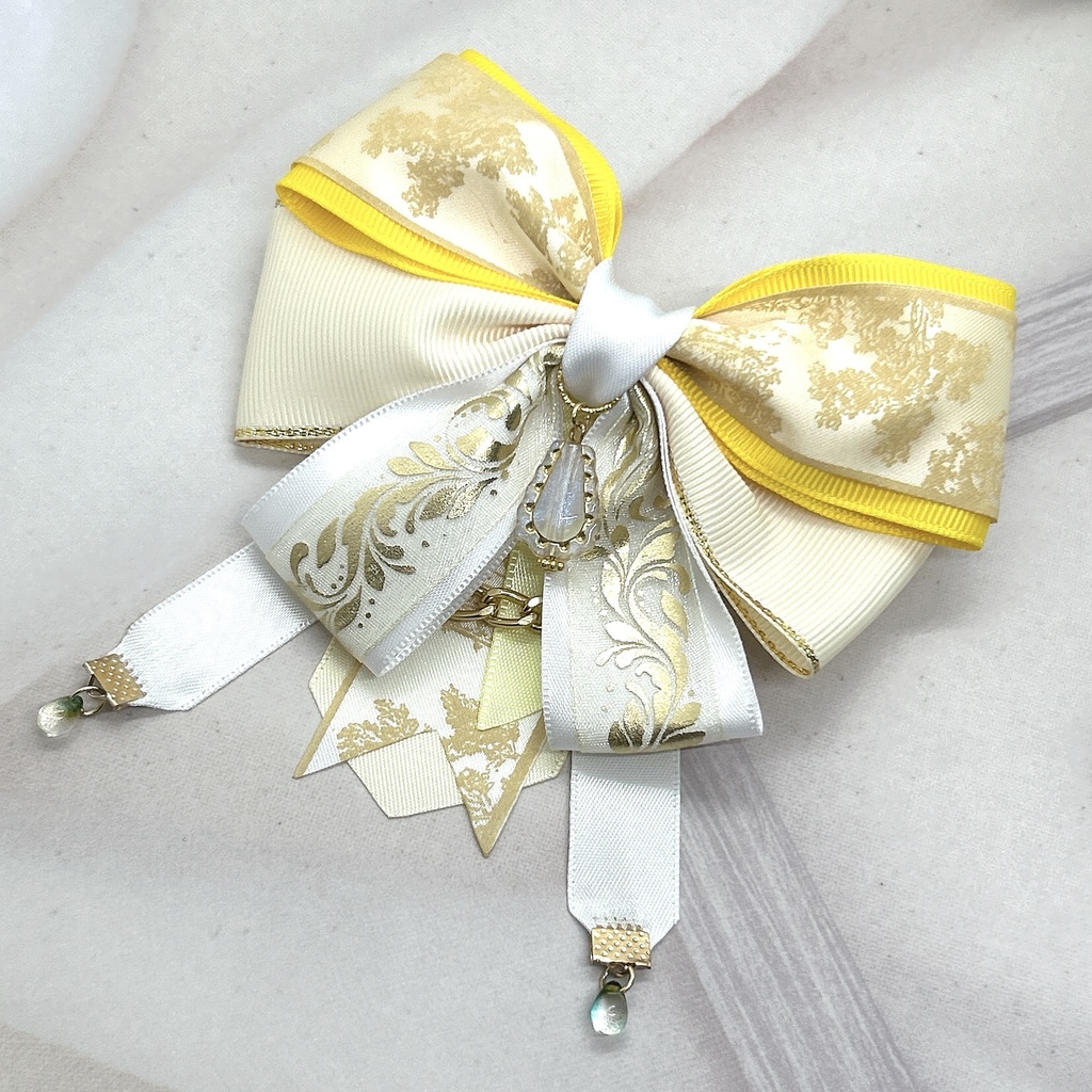 原神 フォンテーヌ+α モチーフリボンバレッタ&バックチェーン 神ノ叡智19頒布品