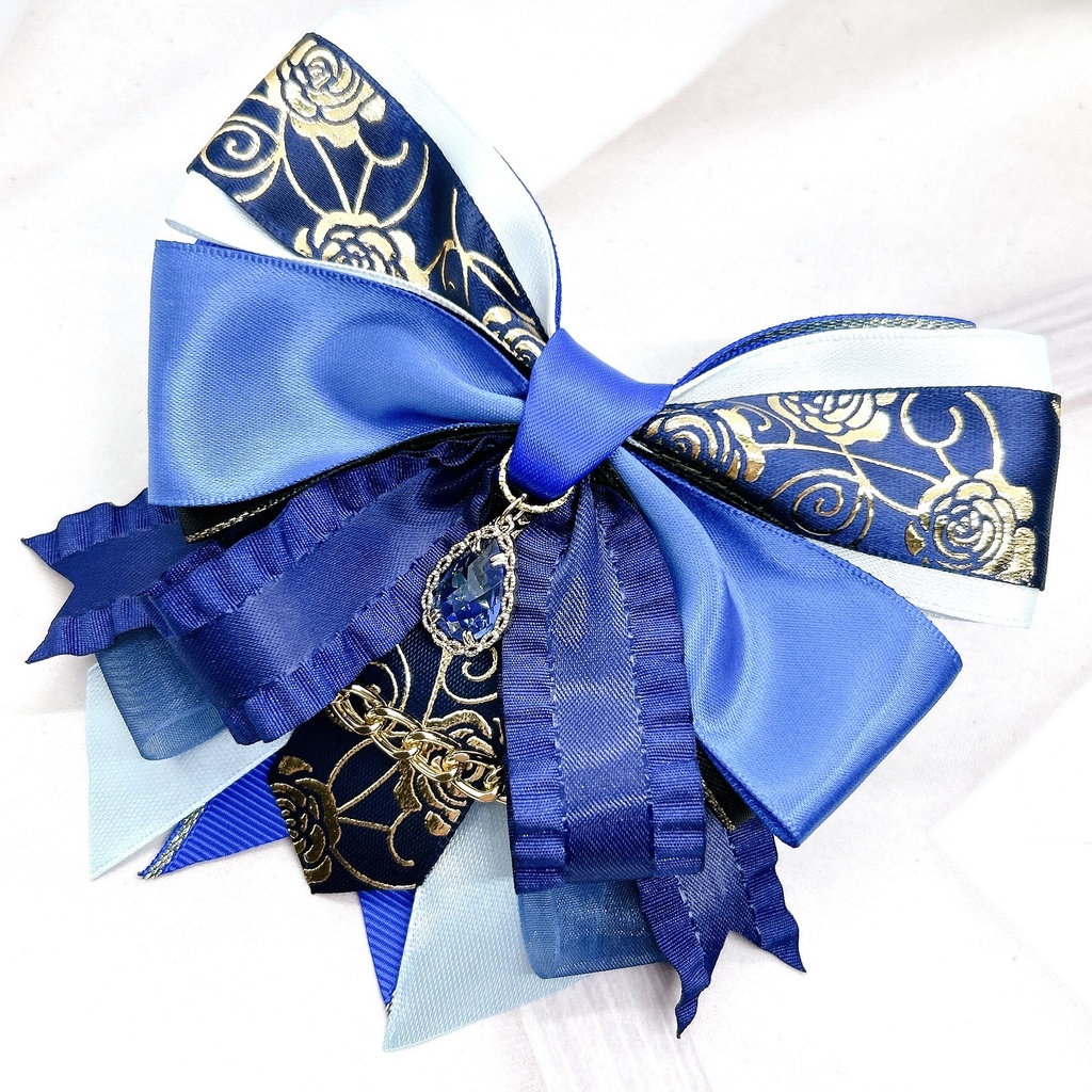 原神 フォンテーヌ+α モチーフリボンバレッタ&バックチェーン 神ノ叡智19頒布品