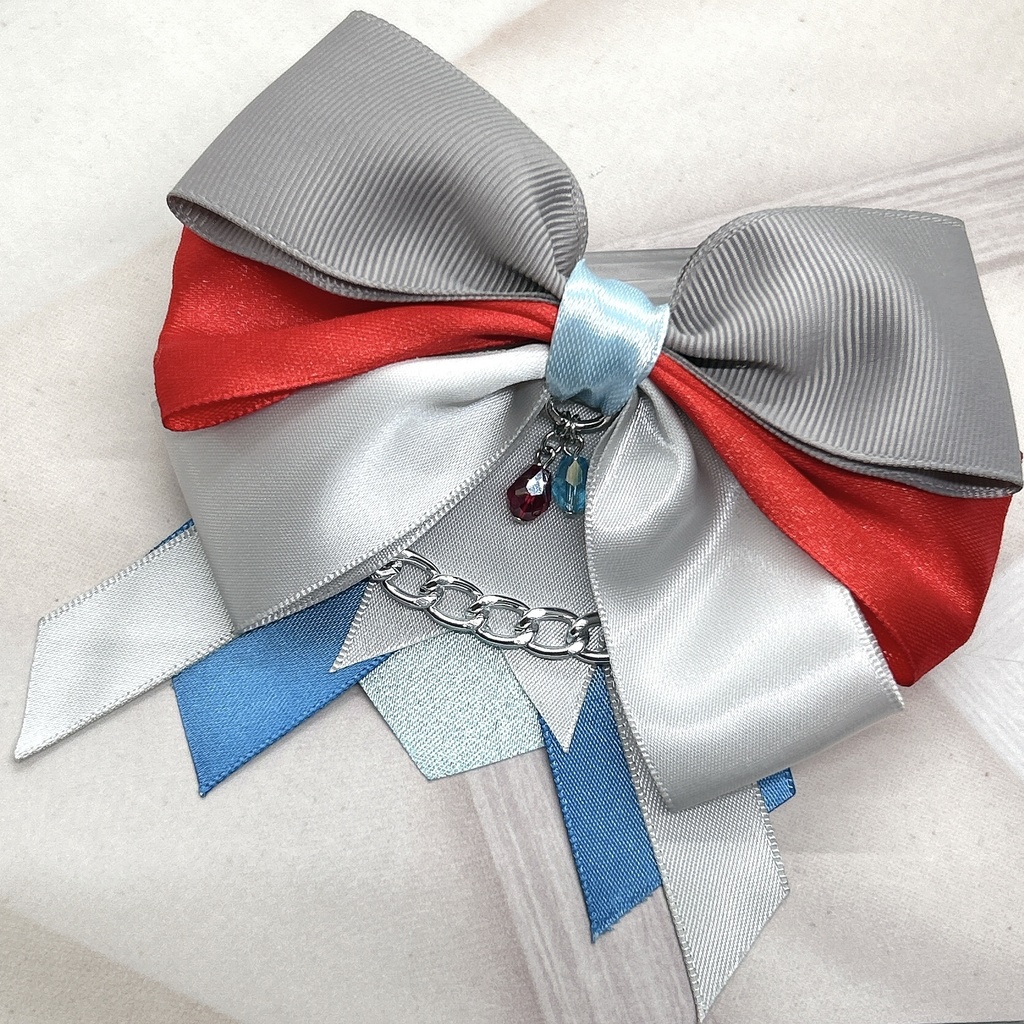 原神 フォンテーヌ+α モチーフリボンバレッタ&バックチェーン 神ノ叡智19頒布品