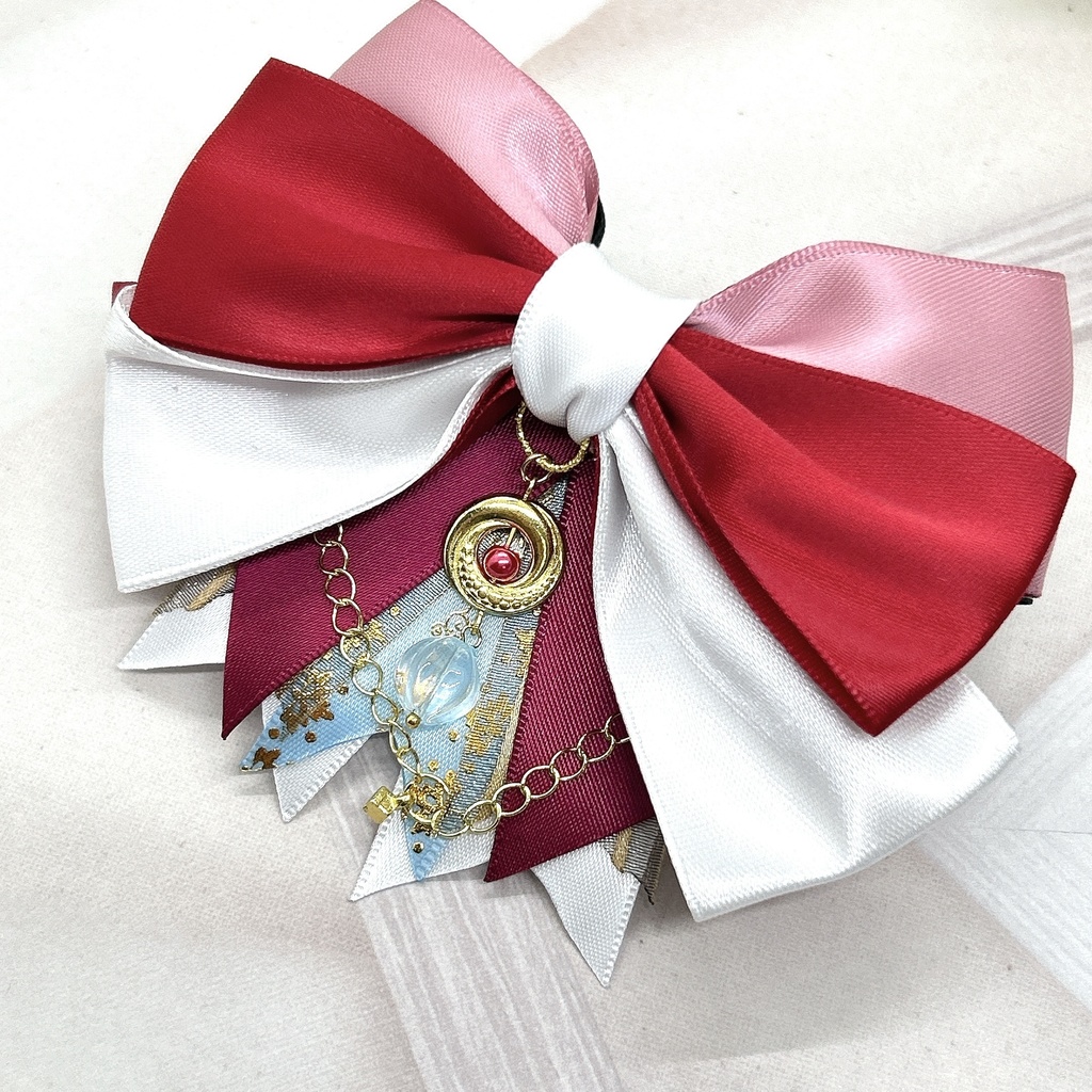 原神 フォンテーヌ+α モチーフリボンバレッタ&バックチェーン 神ノ叡智19頒布品