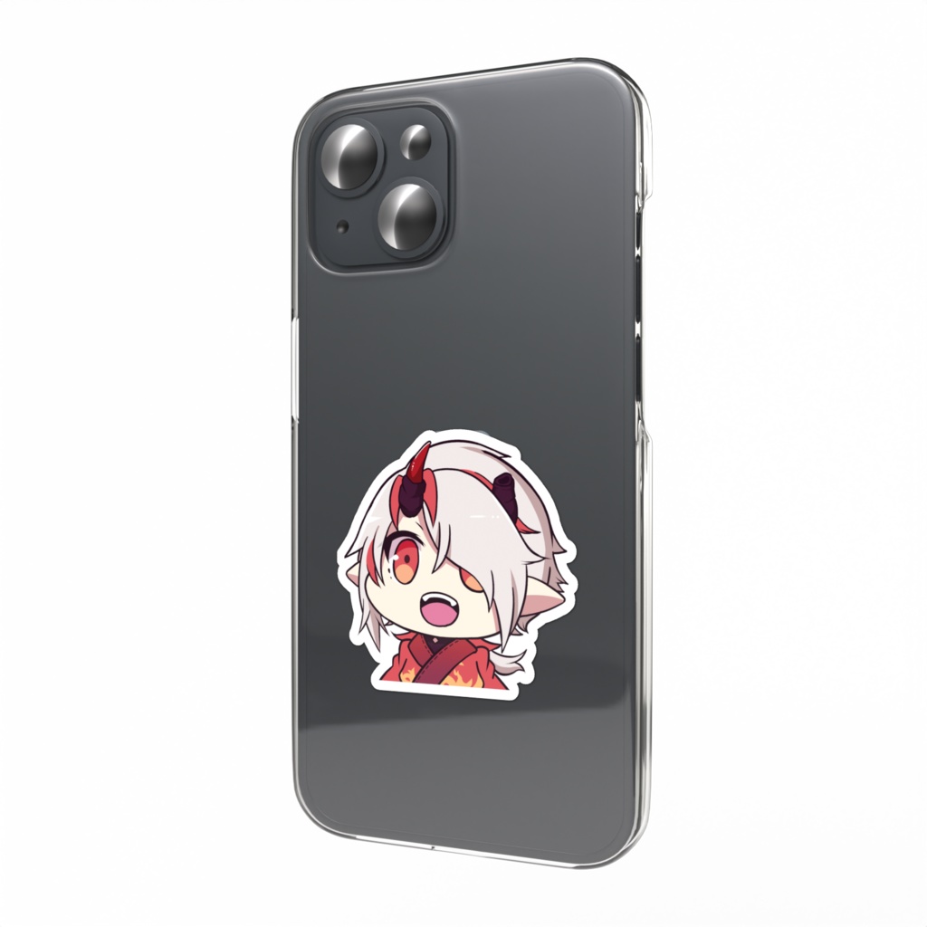 【3周年記念】ちびスマホステッカー(鬼笑顔)