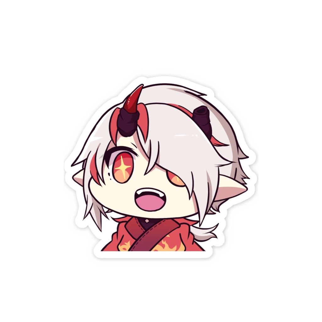 【3周年記念】ちびスマホステッカー(鬼キラキラ)