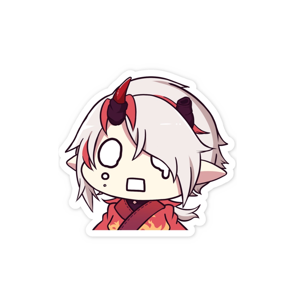 【3周年記念】ちびスマホステッカー(鬼涙)