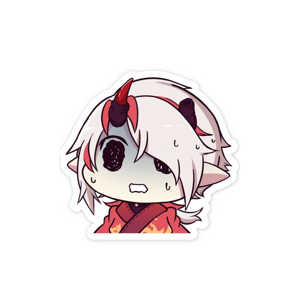 【3周年記念】ちびスマホステッカー(鬼焦り)