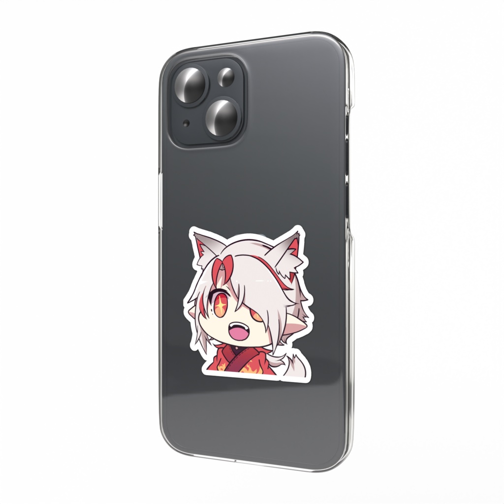 【3周年記念】ちびスマホステッカー(狐キラキラ)