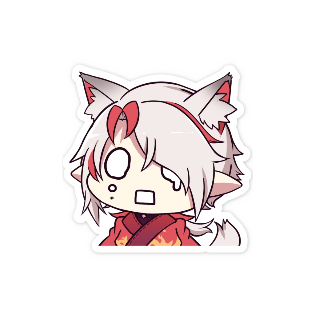 【3周年記念】ちびスマホステッカー(狐涙)