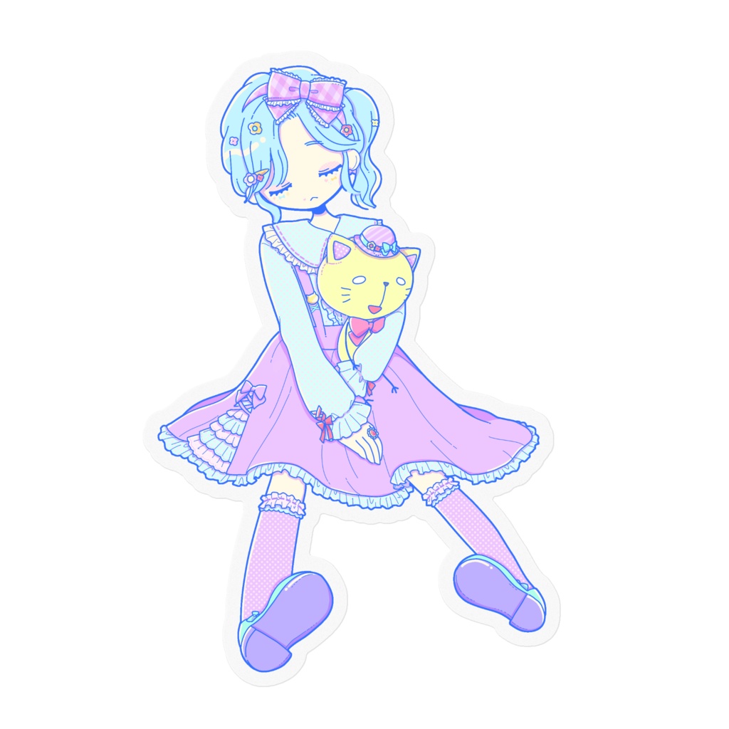 ゆめかわとなりのポニテちゃんステッカー