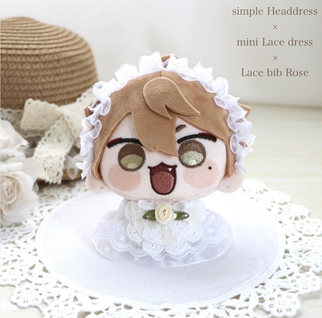 mini Lace dress ⑅ にじぱぺ、にじまるっと、ちびぐるみsize