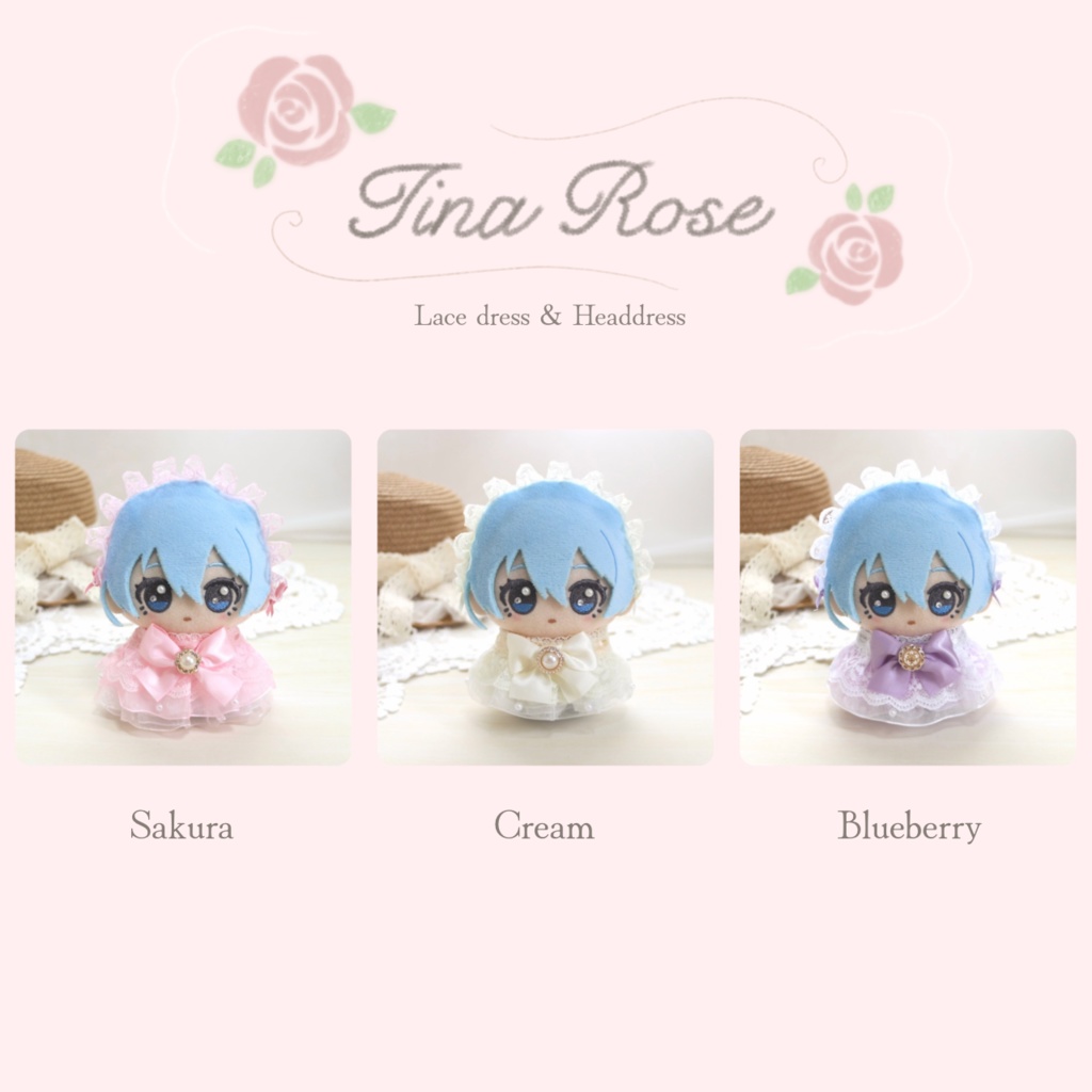 (カラー8色・選べるブローチ) ⑅ Lace dress & Headdress