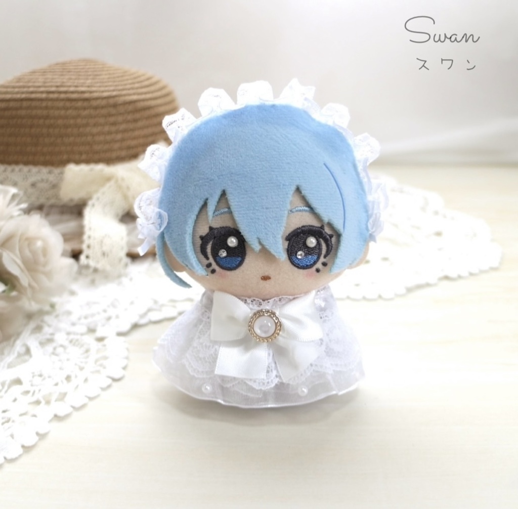 (カラー8色・選べるブローチ) ⑅ Lace dress & Headdress