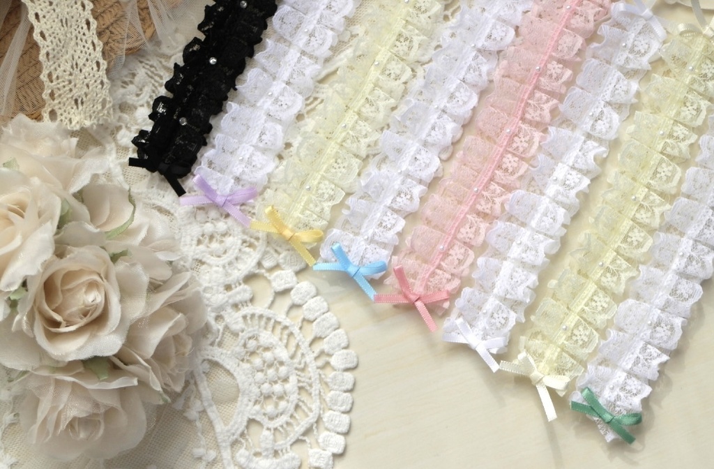 (カラー8色・選べるブローチ) ⑅ Lace dress & Headdress