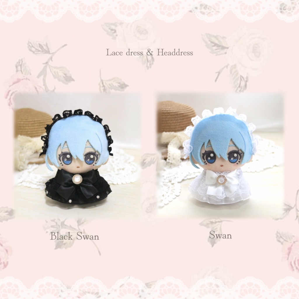 (カラー8色・選べるブローチ) ⑅ Lace dress & Headdress