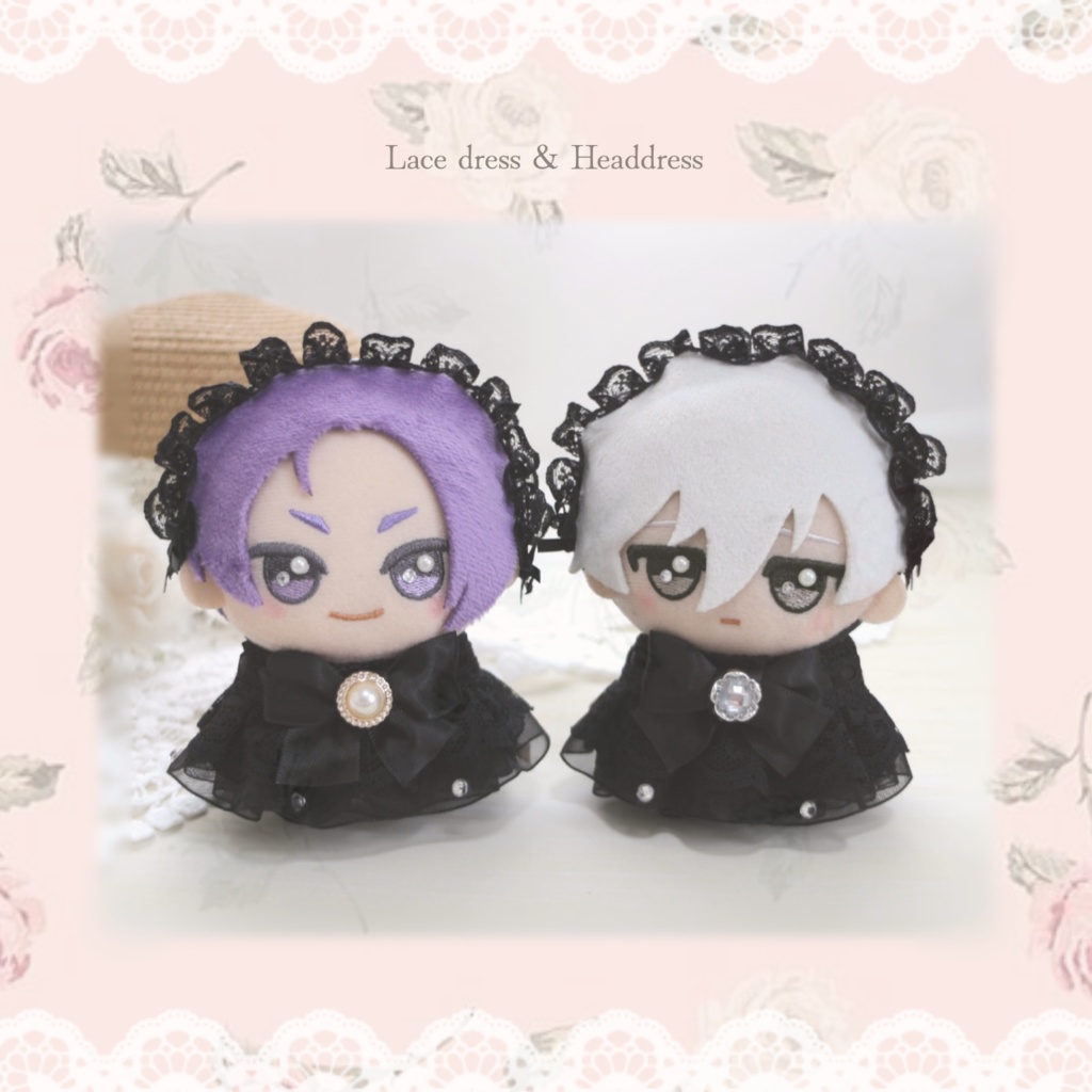 (カラー8色・選べるブローチ) ⑅ Lace dress & Headdress