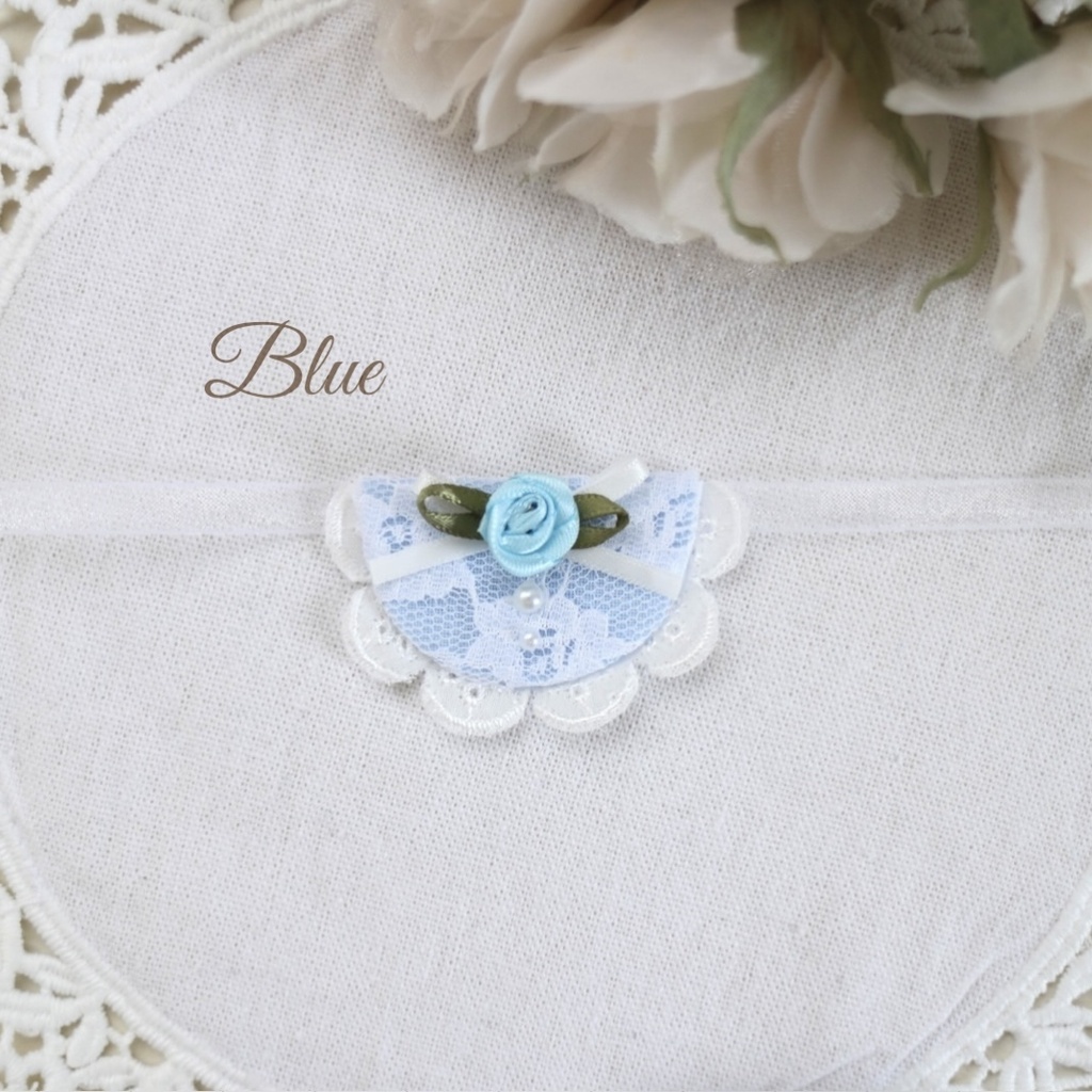 (カラー3色) ⑅ Lace bib Rose ベビースタイ