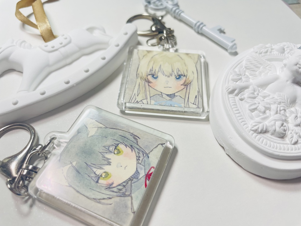 【キーホルダー】双子ねこ【オリジナル】