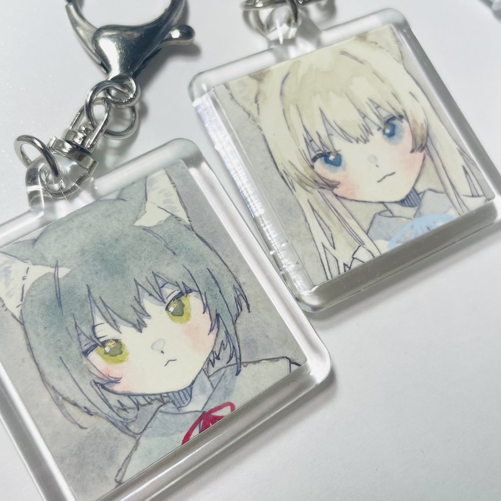 【キーホルダー】双子ねこ【オリジナル】