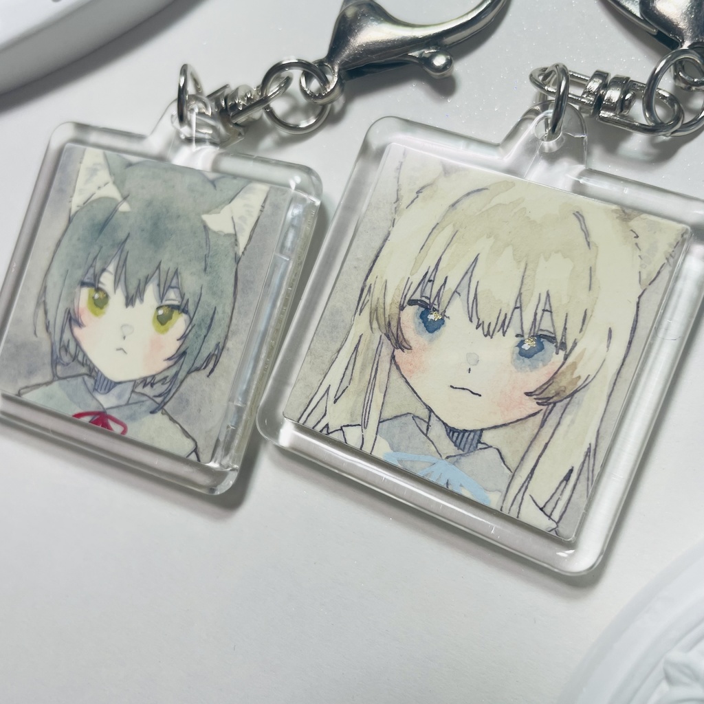 【キーホルダー】双子ねこ【オリジナル】