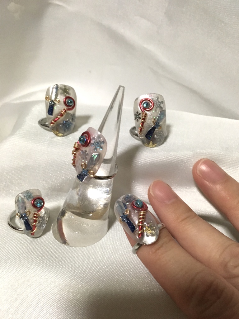 ゲーム用・指先リング『剣&魔(氷結)』