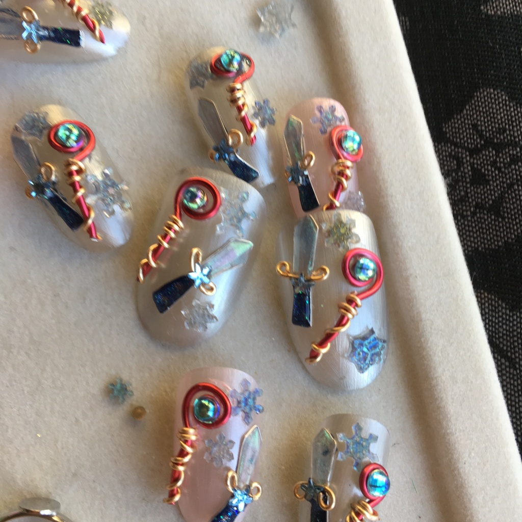 ゲーム用・指先リング『剣&魔(氷結)』