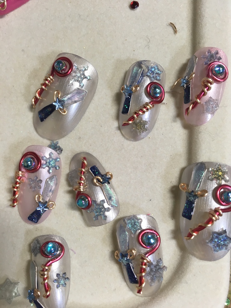 ゲーム用・指先リング『剣&魔(氷結)』