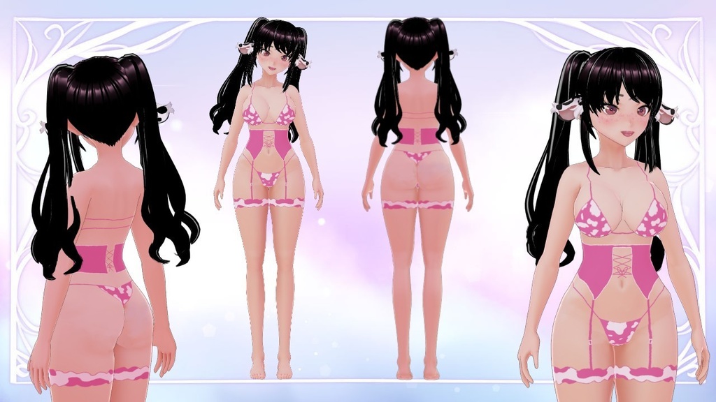 Pink cow lingerie