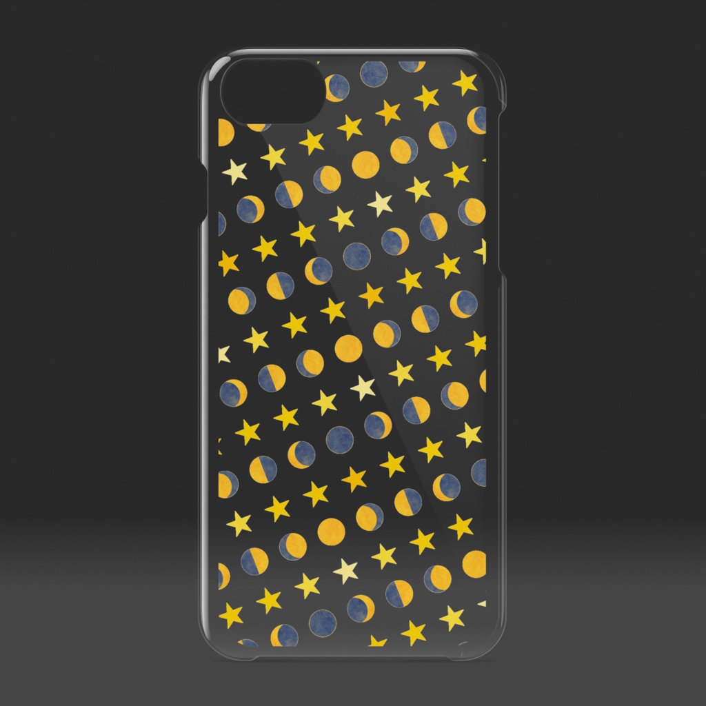 クリアiPhoneケース・月と星
