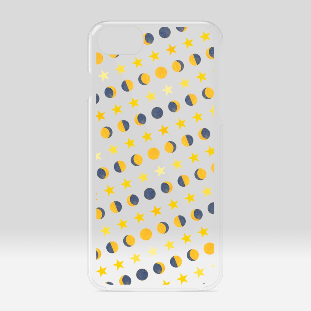 クリアiPhoneケース・月と星