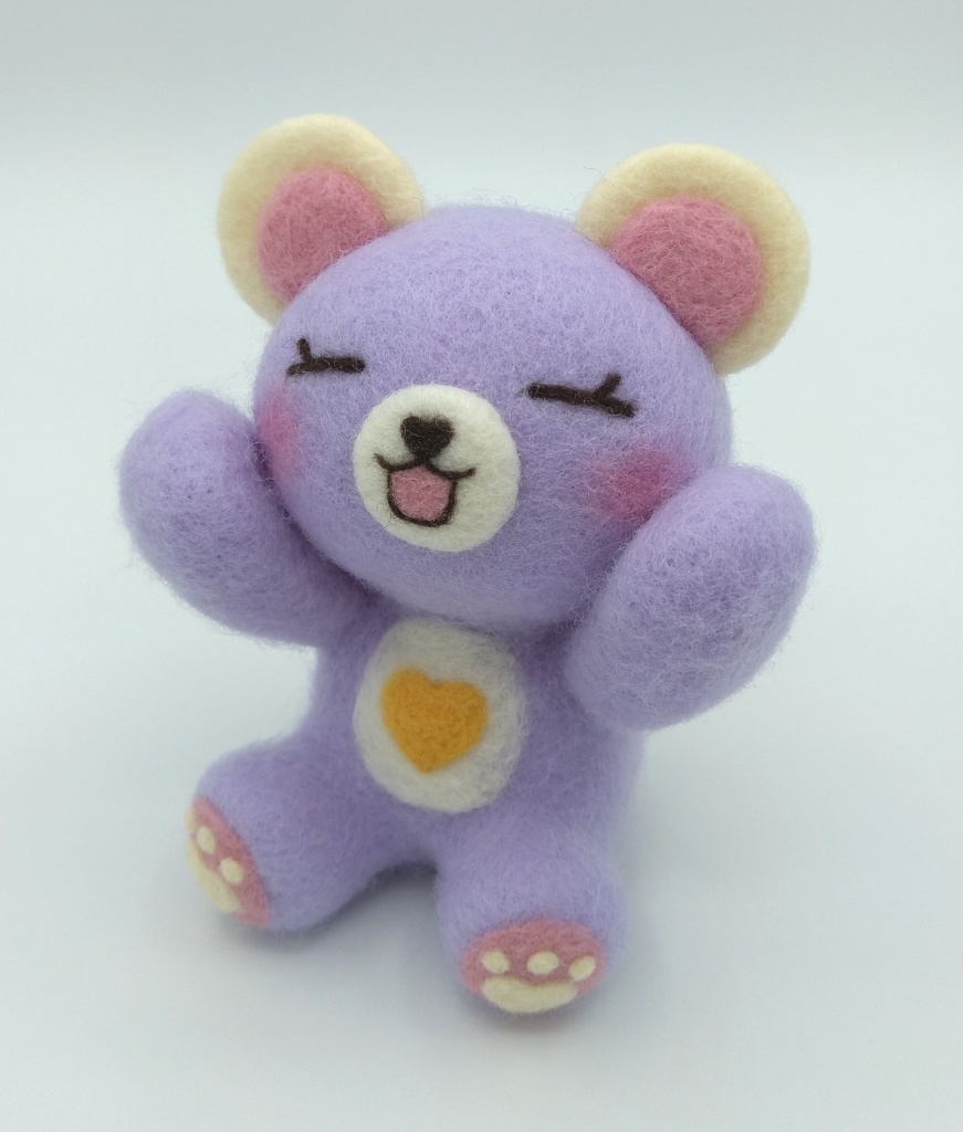 ほっぺたが落ちそうな幸せくまちゃん(ラベンダー)
