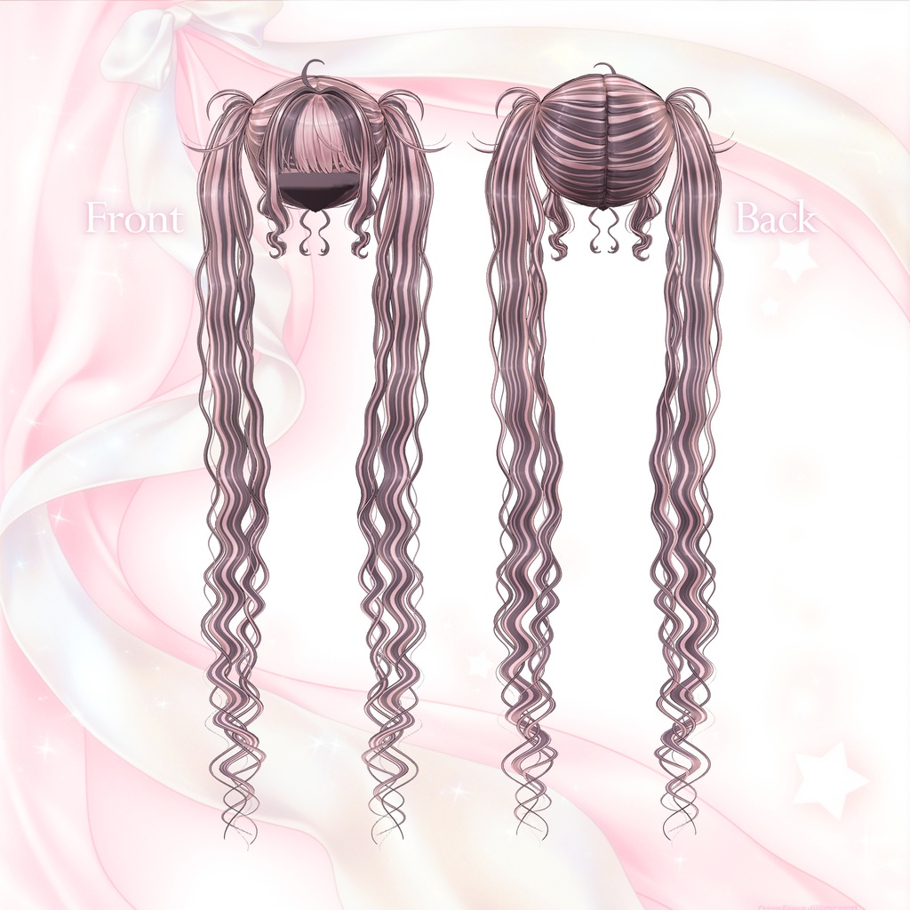 ロングロングツイン&みつあみ【9アバター対応】