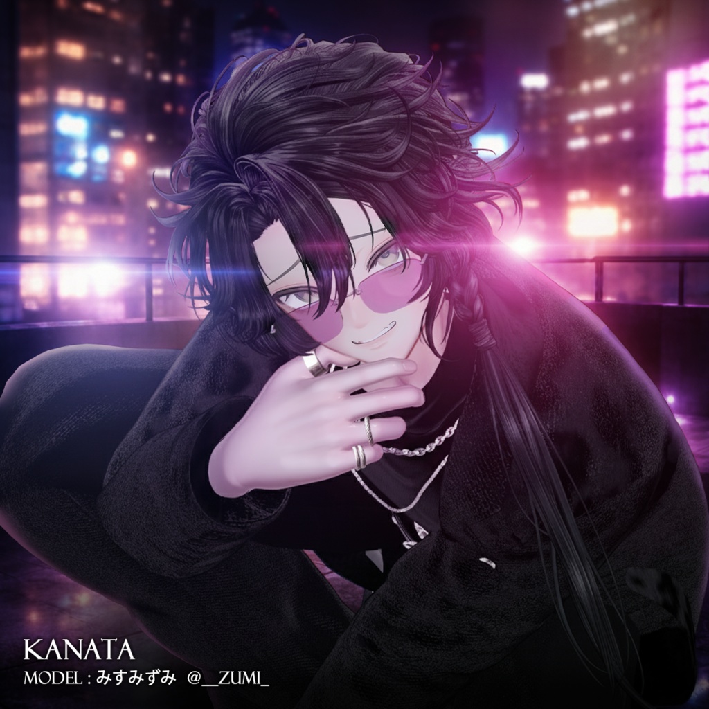 サイドロングヘア【12アバター対応】