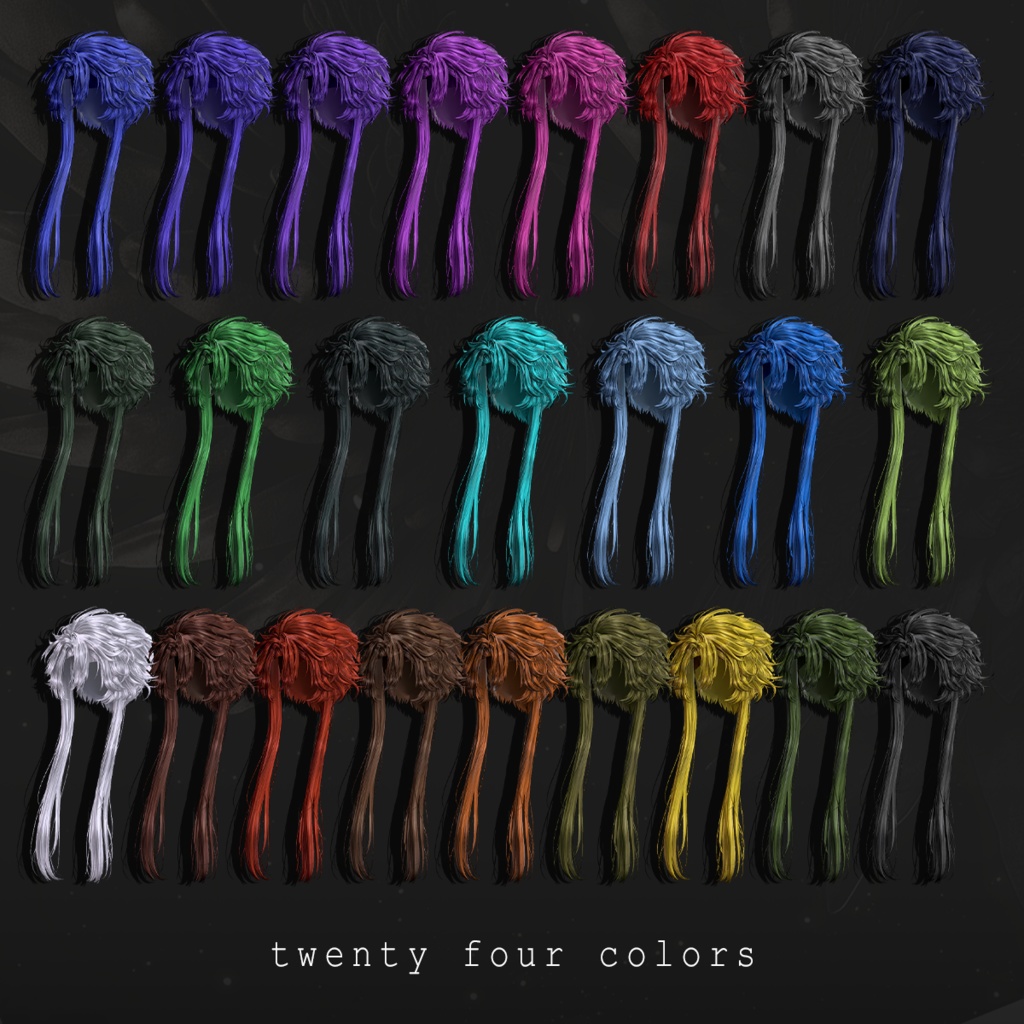 サイドロングヘア【10アバター対応】