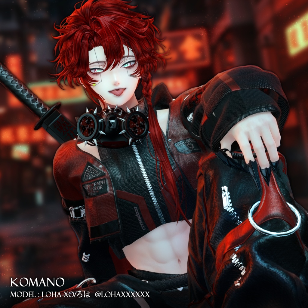 サイドロングヘア【12アバター対応】