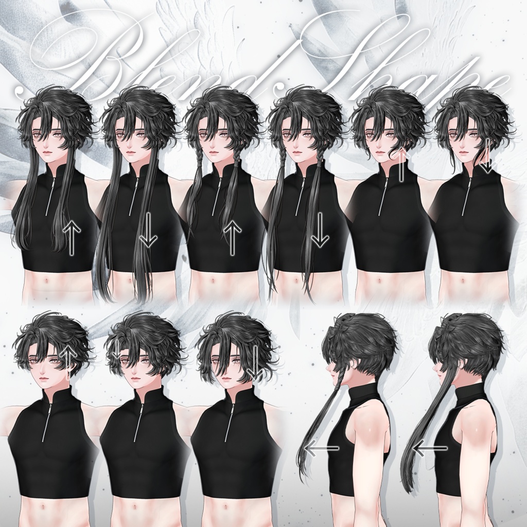 サイドロングヘア【12アバター対応】