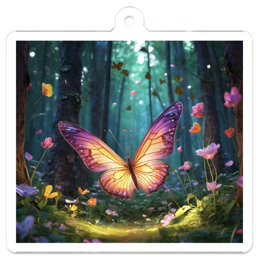 蝶々のアクリルキーホルダー