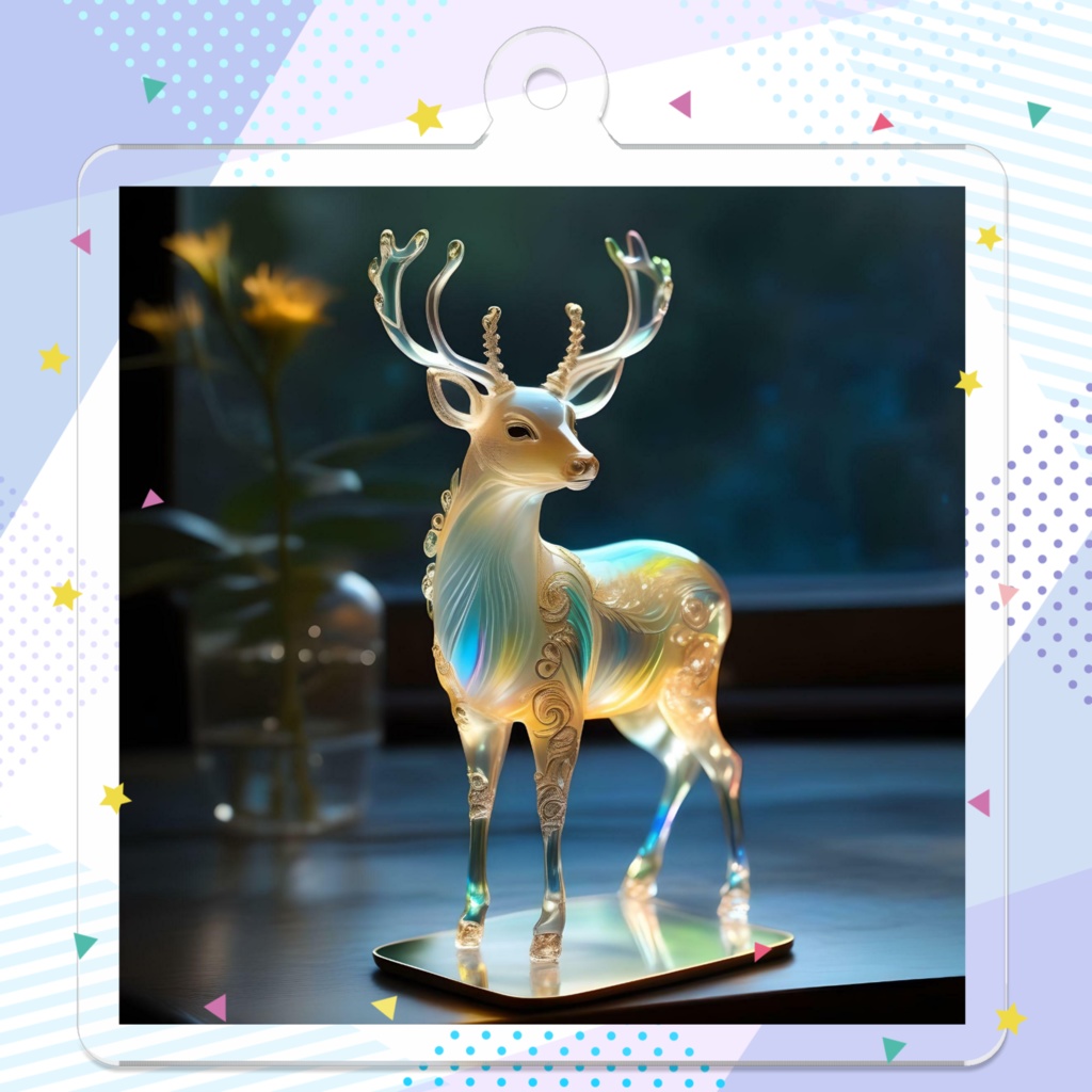 クリスタルの鹿 アクリルキーホルダー