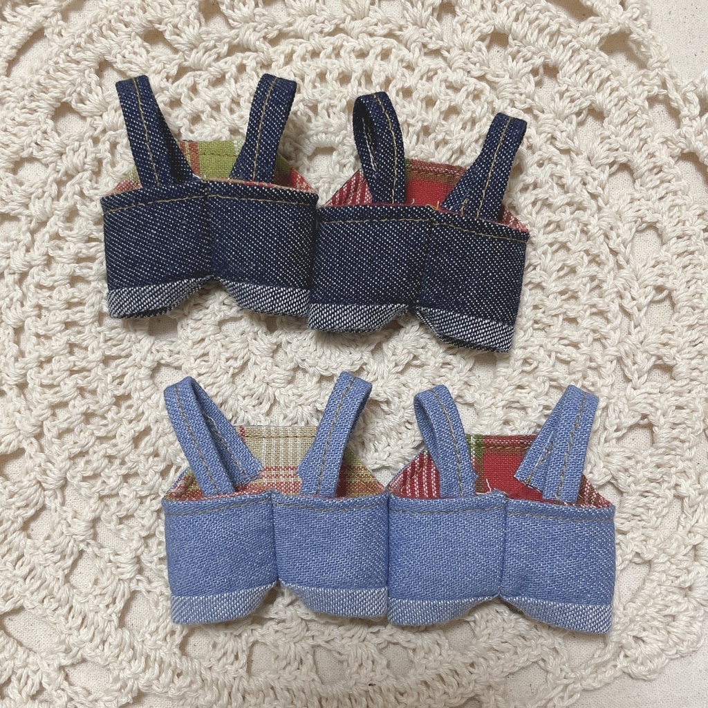 きのこペアサロペット(ライトブルー)