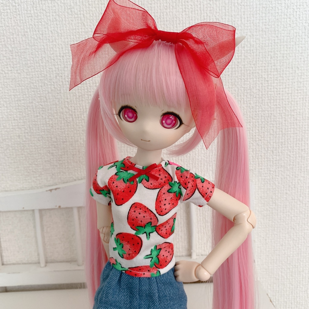 A いちご Tシャツ 1/3 MDD ドール服 オビツ50 ロリータ 苺